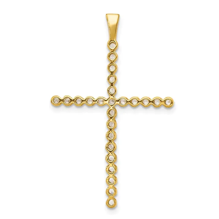 Necklaces Goldia 14k Yellow Gold and Rhodium 14ct Real Diamond Cross Pendant
