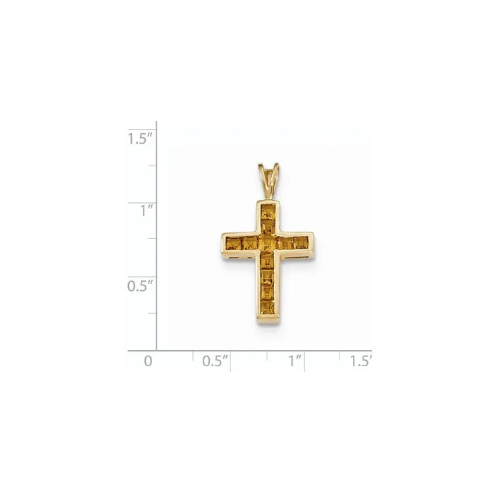 Necklaces Goldia 14k Yellow Gold Citrine Cross Pendant