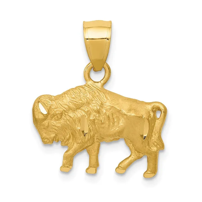Necklaces Goldia 14k Yellow Gold Diamondcut Buffalo Pendant