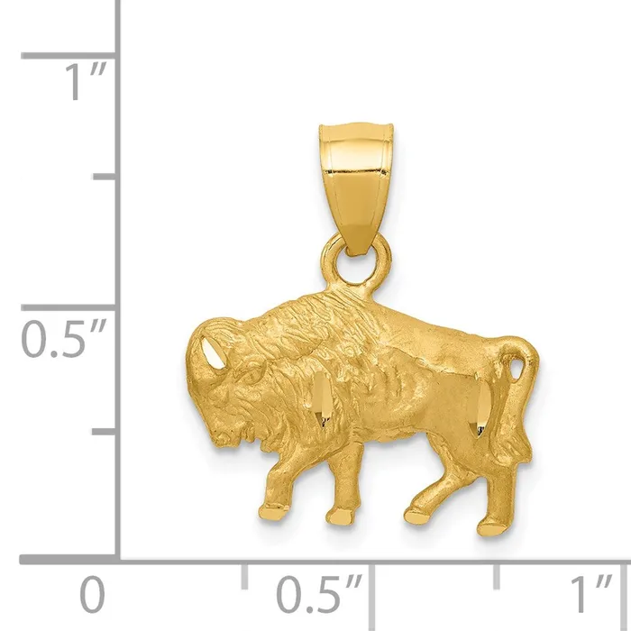 Necklaces Goldia 14k Yellow Gold Diamondcut Buffalo Pendant