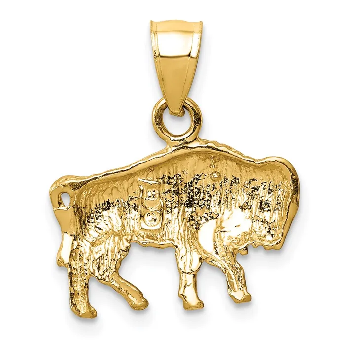 Necklaces Goldia 14k Yellow Gold Diamondcut Buffalo Pendant