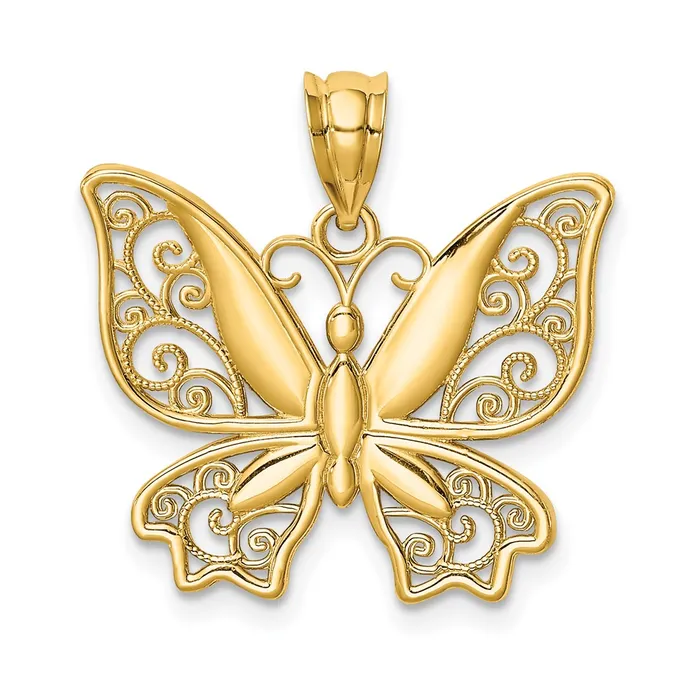 Necklaces Goldia 14k Yellow Gold Polished Butterfly Pendant
