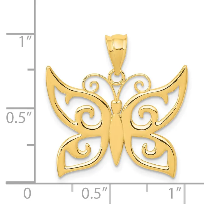 Necklaces Goldia 14k Yellow Gold Polished Butterfly Pendant