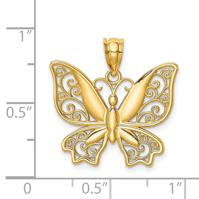 Necklaces Goldia 14k Yellow Gold Polished Butterfly Pendant
