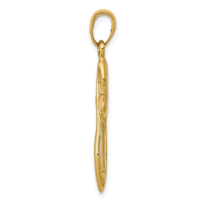 Necklaces Goldia 14k Yellow Gold Polished wSatin Figure 8 Cross Pendant