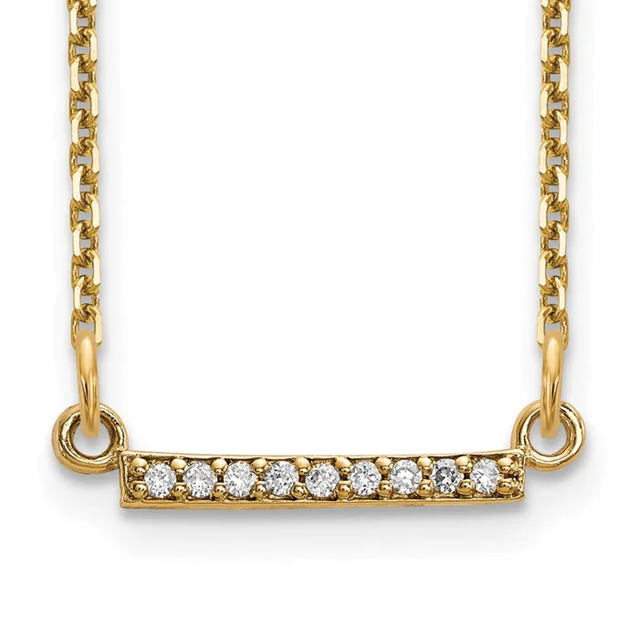 Necklaces Goldia 14K Yellow Gold Real Diamond Tiny Bar Necklace