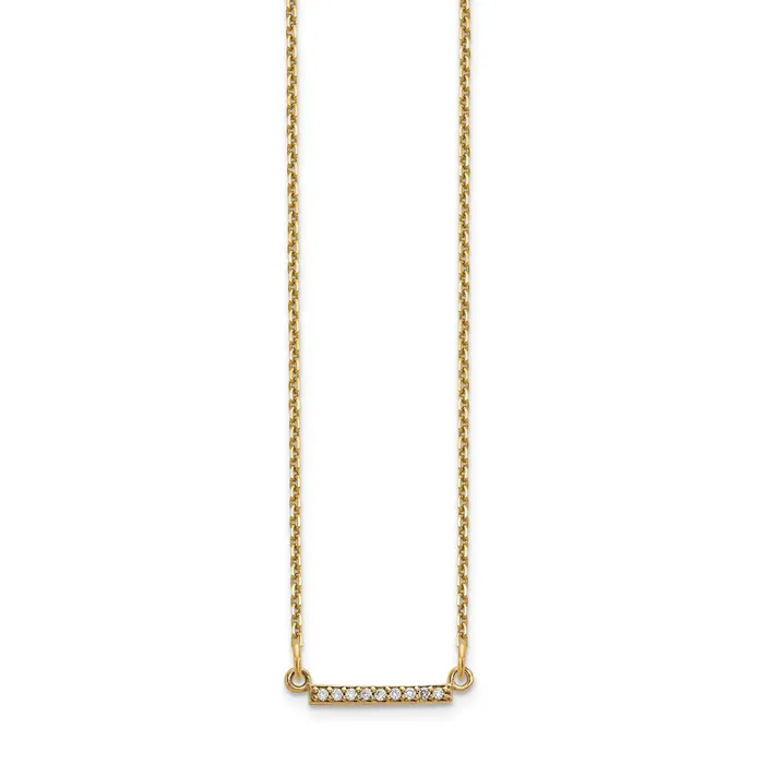 Necklaces Goldia 14K Yellow Gold Real Diamond Tiny Bar Necklace
