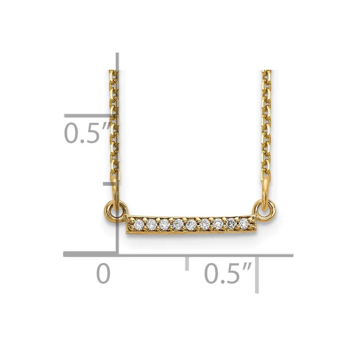 Necklaces Goldia 14K Yellow Gold Real Diamond Tiny Bar Necklace