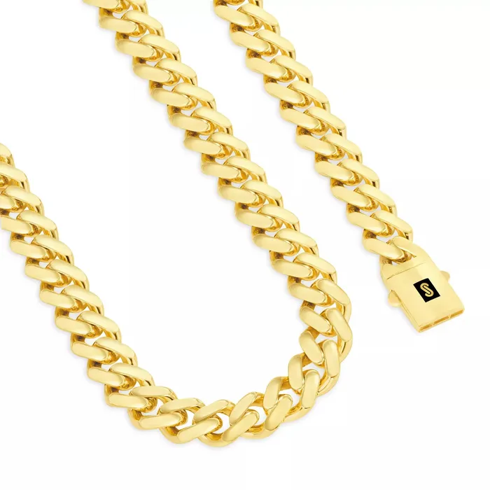 Necklaces Goldiacom 14k Yellow Gold Royal Monaco Miami Cuban Link Curb 17mm Mens Chain Necklace 28