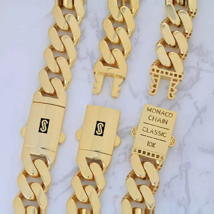 Necklaces Goldiacom 14k Yellow Gold Royal Monaco Miami Cuban Link Curb 17mm Mens Chain Necklace 28