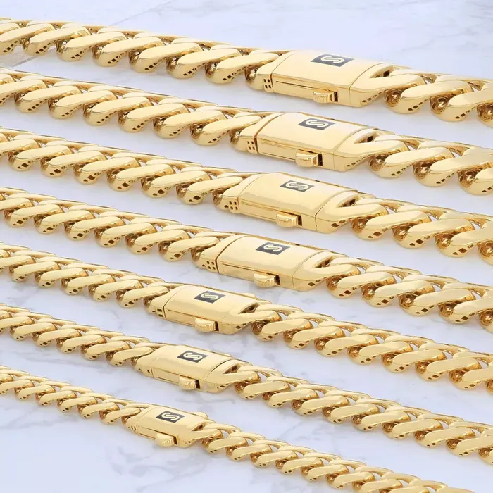 Necklaces Goldiacom 14k Yellow Gold Royal Monaco Miami Cuban Link Curb 17mm Mens Chain Necklace 28