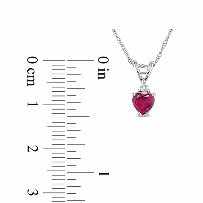 Necklaces Goldia HeartShaped LabCreated Ruby Pendant in 10K White Gold with Diamond Accent 17 Necklaces Goldia HeartShaped LabCreated Ruby Pendant in 10K White Gold with Diamond Accent 17