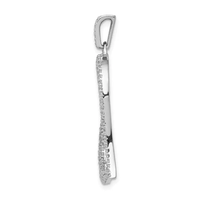 Necklaces Goldia Solid 14k White Gold 12ct Simulated CZ Heart Pendant Necklaces Goldia Solid 14k White Gold 12ct Simulated CZ Heart Pendant