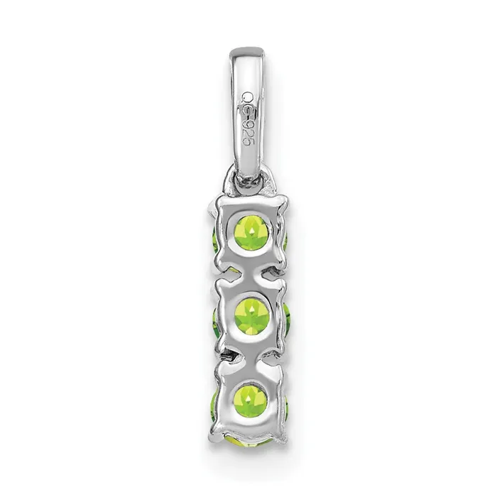 Necklaces Goldia Solid 14k White Gold 3stone Simulated Peridot and CZ Pendant Necklaces Goldia Solid 14k White Gold 3stone Simulated Peridot and CZ Pendant