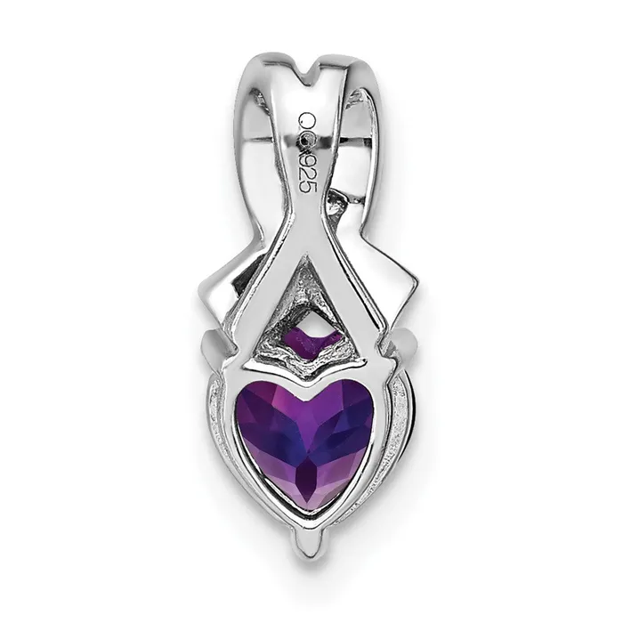Necklaces Goldia Sterling Silver Amethyst and Real Diamond Pendant
