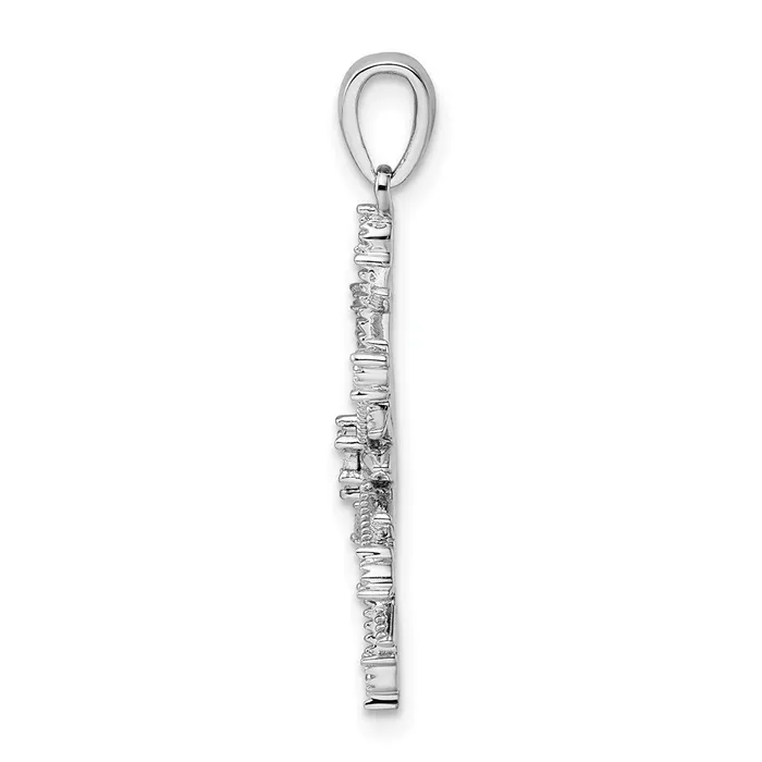 Necklaces Goldia Sterling Silver Rhodium Diamond SnowFlake Pendant
