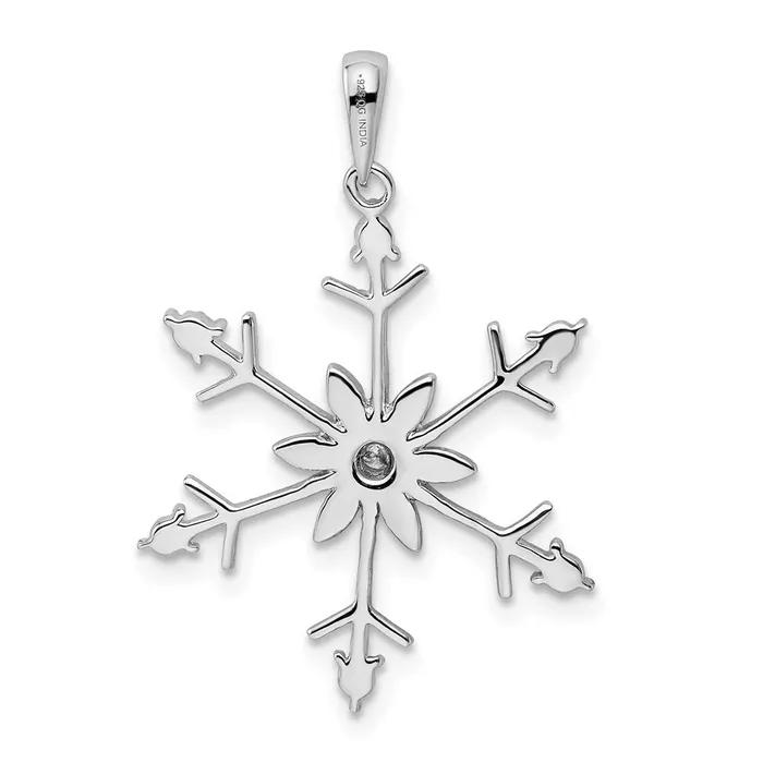 Necklaces Goldia Sterling Silver Rhodium Diamond SnowFlake Pendant