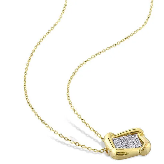 Necklaces JMS always Original AMOUR 15 CT TDW Diamond Halo Pendant with Chain In Yellow Plated Sterling Silver Necklaces JMS always Original AMOUR 15 CT TDW Diamond Halo Pendant with Chain In Yellow Plated Sterling Silver