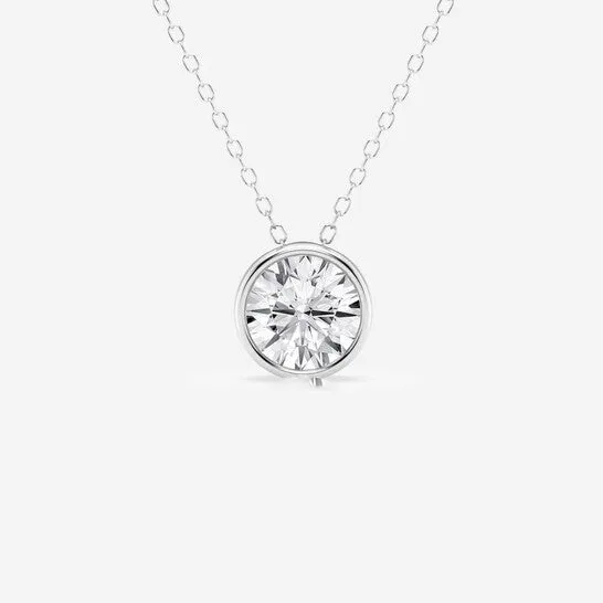 Necklaces JMS always Original Brilliant Diamond 150 cttw 14KT White Gold Bezel Setting RoundCut Lab Grown Diamond Pendant Necklace for WomenVS2