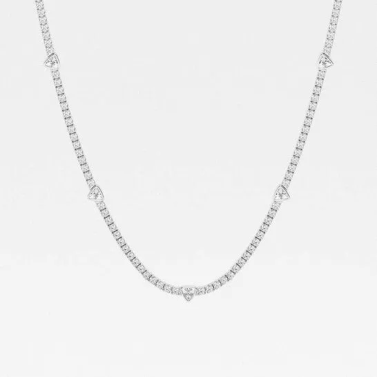 Necklaces JMS always Original Brilliant Diamond 874 cttw 14KT White Gold Prong Setting TrillionCut Lab Grown Diamond Tennis Necklace for WomenVS2