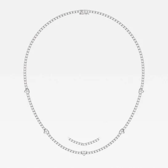 Necklaces JMS always Original Brilliant Diamond 874 cttw 14KT White Gold Prong Setting TrillionCut Lab Grown Diamond Tennis Necklace for WomenVS2 Necklaces JMS always Original Brilliant Diamond 874 cttw 14KT White Gold Prong Setting TrillionCut Lab Grown Diamond Tennis Necklace for WomenVS2