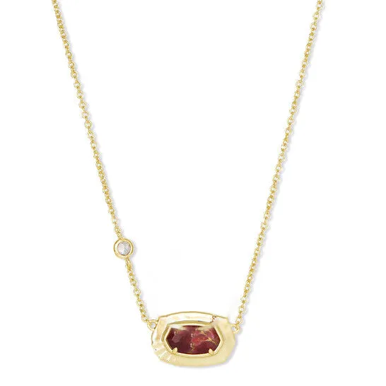 Necklaces JMS always Original Kendra Scott Anna 14K Yellow Gold Plated Brass and Maroon Jade Necklace 4217717762