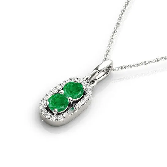 Necklaces JMS always Original Maulijewels 115 Carat Natural Emerald Diamond Pendant In 14K White Gold With 18 14k White Gold Plated Sterling Silver Box Chain Necklaces JMS always Original Maulijewels 115 Carat Natural Emerald Diamond Pendant In 14K White Gold With 18 14k White Gold Plated Sterling Silver Box Chain