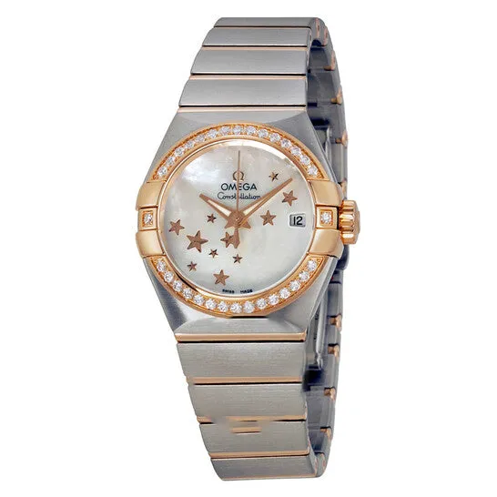 Necklaces JMS always Original Omega Constellation Automatic Mother of Pearl Dial Steel and Rose Gold Diamond Ladies Watch 12325272005002