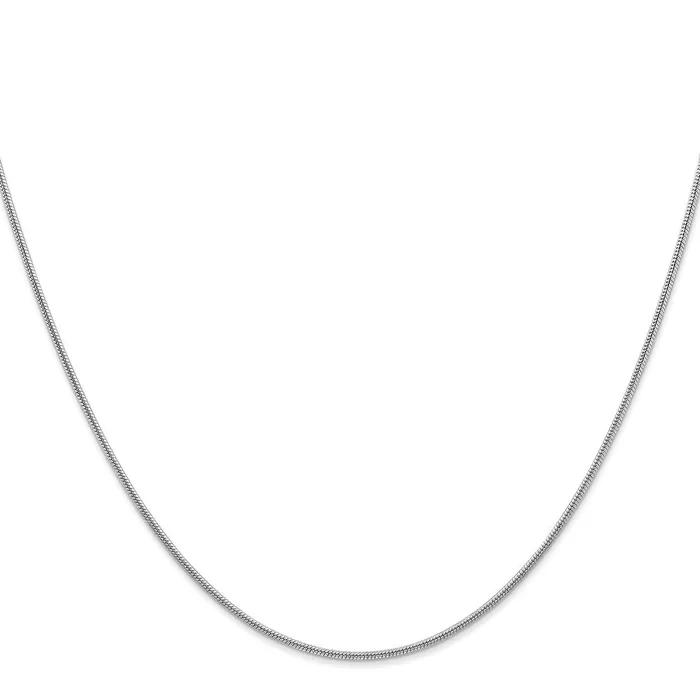 Necklaces MDS 14K White Gold 16 inch 14mm Round Snake Lobster Clasp Chain Necklace Necklaces MDS 14K White Gold 16 inch 14mm Round Snake Lobster Clasp Chain Necklace