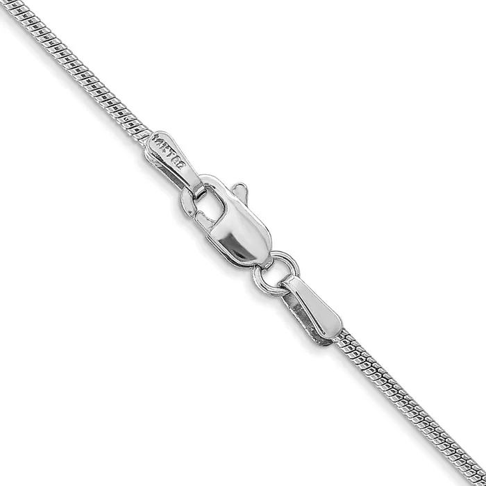 Necklaces MDS 14K White Gold 16 inch 14mm Round Snake Lobster Clasp Chain Necklace Necklaces MDS 14K White Gold 16 inch 14mm Round Snake Lobster Clasp Chain Necklace