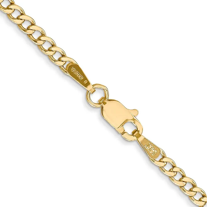Necklaces MDS 14K Yellow Gold 28 inch 25mm SemiSolid Curb with Lobster Clasp Chain Necklace Necklaces MDS 14K Yellow Gold 28 inch 25mm SemiSolid Curb with Lobster Clasp Chain Necklace