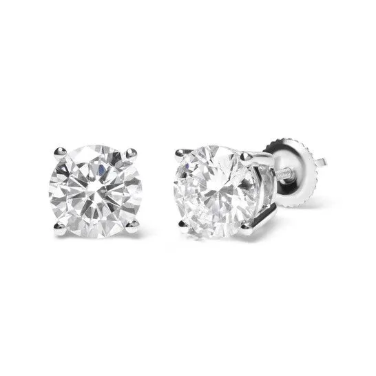 Original 14K White Gold 500 Cttw Round BrilliantCut Lab Grown Diamond Classic 4Prong Stud Earrings with Screw Backs GH Color VS1VS2 Clarity JMS always Earrings Original 14K White Gold 500 Cttw Round BrilliantCut Lab Grown Diamond Classic 4Prong Stud Earrings with Screw Backs GH Color VS1VS2 Clarity JMS always Earrings