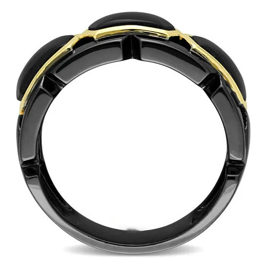 Original Amour 2 38 CT TGW Black Onyx Fashion Ring Yellow Silver Black Rhodium Plated JMS always Rings Original Amour 2 38 CT TGW Black Onyx Fashion Ring Yellow Silver Black Rhodium Plated JMS always Rings