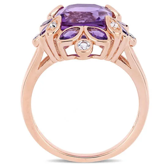 Original Amour 3 13 CT TGW Amethyst AmethystAfrica and White Topaz Cocktail Ring in Pink Silver JMS always Rings Original Amour 3 13 CT TGW Amethyst AmethystAfrica and White Topaz Cocktail Ring in Pink Silver JMS always Rings