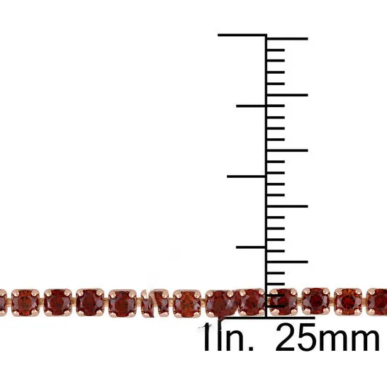 Original AMOUR 3 34 CT TGW Garnet Tassel Bolo Bracelet In Rose Plated Sterling Silver JMS always Bracelets