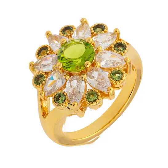 Original Bertha Juliet Collection Womens 18k YG Plated Light Green Floral Statement Fashion Ring JMS always Rings Original Bertha Juliet Collection Womens 18k YG Plated Light Green Floral Statement Fashion Ring JMS always Rings