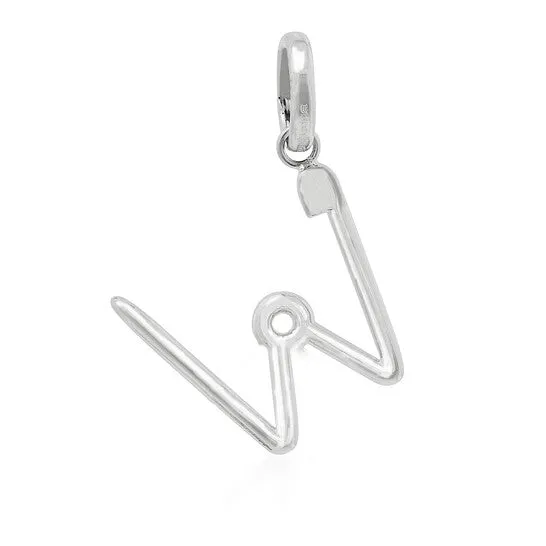 Original Burberry Ladies Palladium Kilt Pin W Alphabet Charm JMS always Charm Necklaces