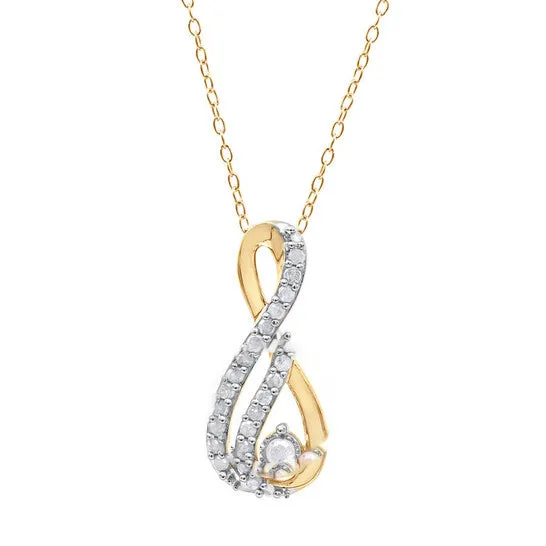 Original Diamond Muse 025 cttw Yellow Gold Over Sterling Silver Infinity Teardrop Necklace for Women JMS always Necklaces