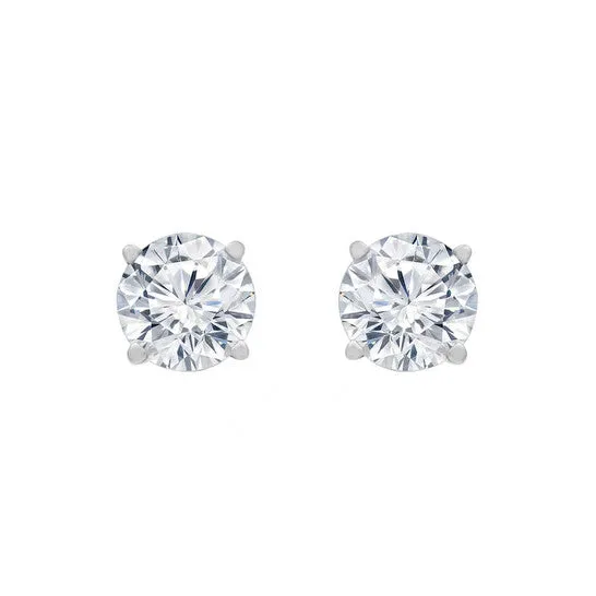 Original Diamond Muse 100 cttw 14KT White Gold Round Cut Diamond Stud Earrings for Women JMS always Earrings Original Diamond Muse 100 cttw 14KT White Gold Round Cut Diamond Stud Earrings for Women JMS always Earrings