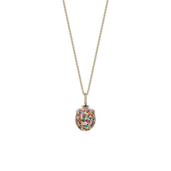 Original FABERGE EMOTION 18CT YELLOW GOLD MULTICOLOURED PENDANT 624FP2055 JMS always Necklaces