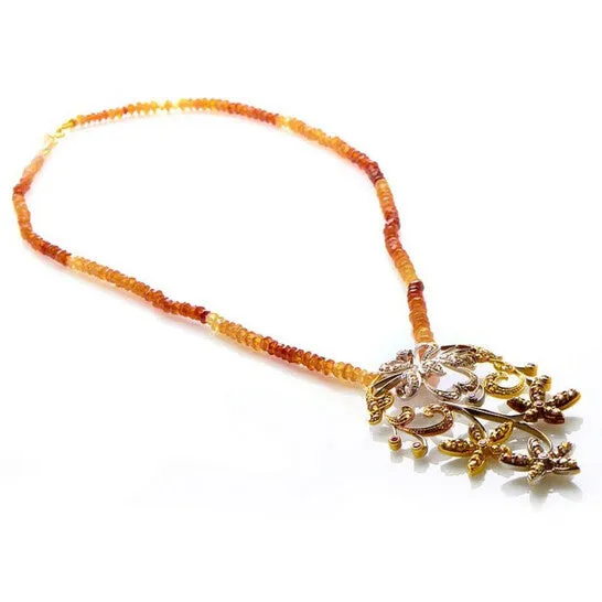 Original LB Exclusive 18K Multi Gold and Gem Floral Pendant Necklace JMS always Necklaces Original LB Exclusive 18K Multi Gold and Gem Floral Pendant Necklace JMS always Necklaces