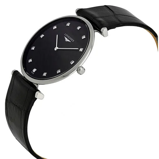 Original Longines La Grande Classique Black Diamond Dial Ladies Watch L47094582 JMS always Watches