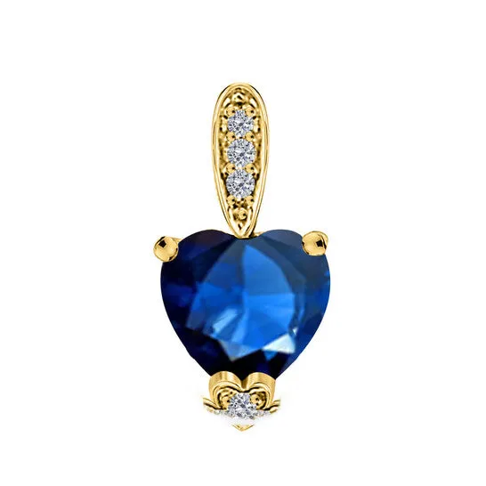 Original Maulijewels 125 Carat Heart Shape Sapphire Gemstone And White Diamond Pendant In 10k Yellow Gold With 18 10k Yellow Gold Plated Sterling Silver Box JMS always Necklaces Original Maulijewels 125 Carat Heart Shape Sapphire Gemstone And White Diamond Pendant In 10k Yellow Gold With 18 10k Yellow Gold Plated Sterling Silver Box JMS always Necklaces