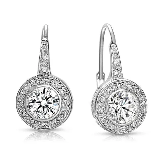 Original Megan Walford 925 Sterling Silver Cubic Zirconia Round Drop Earrings JMS always Earrings Original Megan Walford 925 Sterling Silver Cubic Zirconia Round Drop Earrings JMS always Earrings