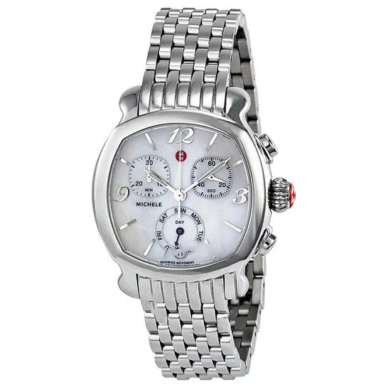 Original Michele Lilou Chronograph Mother of Pearl Dial Stainless Steel Ladies Watch MWW22A000006 JMS always Necklaces