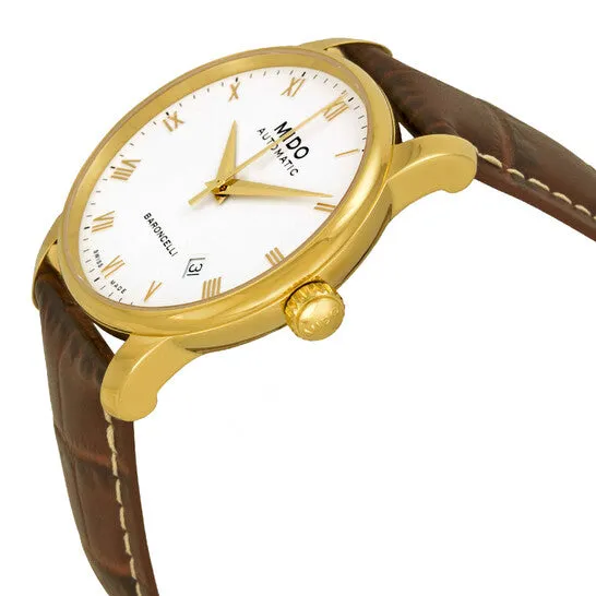 Original Mido Baroncelli Automatic White Dial Brown Leather Mens Watch M86003268 JMS always Watches Original Mido Baroncelli Automatic White Dial Brown Leather Mens Watch M86003268 JMS always Watches