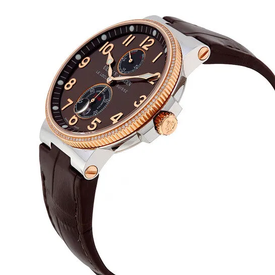 Original Ulysse Nardin Maxi Marine Automatic Brown Dial Diamond Stainless Steel and 18kt Rose Gold Mens Watch 26566BROWN JMS always Earrings Original Ulysse Nardin Maxi Marine Automatic Brown Dial Diamond Stainless Steel and 18kt Rose Gold Mens Watch 26566BROWN JMS always Earrings