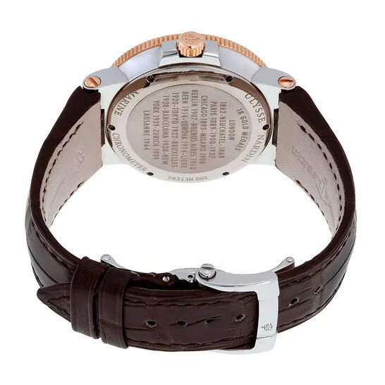 Original Ulysse Nardin Maxi Marine Automatic Brown Dial Diamond Stainless Steel and 18kt Rose Gold Mens Watch 26566BROWN JMS always Earrings Original Ulysse Nardin Maxi Marine Automatic Brown Dial Diamond Stainless Steel and 18kt Rose Gold Mens Watch 26566BROWN JMS always Earrings