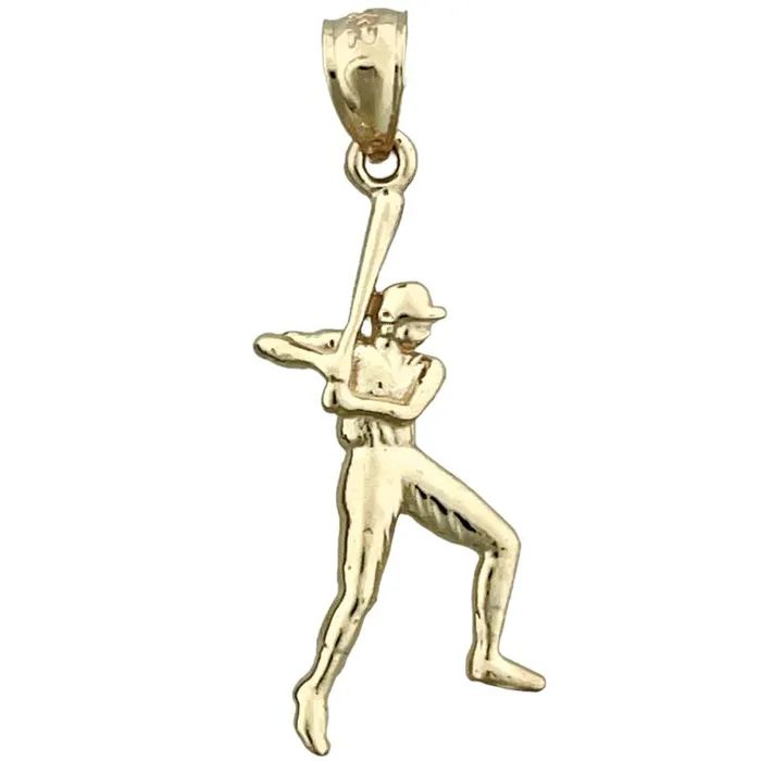 PreStyled Sets Goldia 14K Gold Baseball Player Pendant