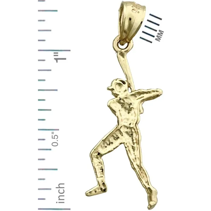 PreStyled Sets Goldia 14K Gold Baseball Player Pendant